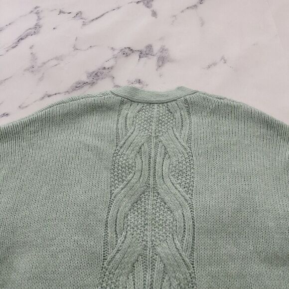 A New Day Target Womens Chunky Cardigan Sweater Size L Mint Green Cable Knit - Picture 9 of 12